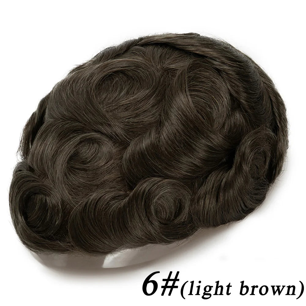 Men's Human Hair Toupee – Hollywood Skin & Lace Base, 6x8 / 7x9 / 8x10