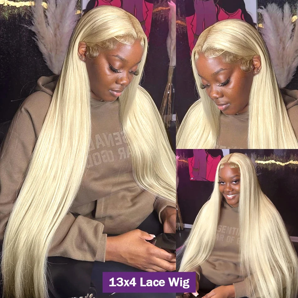 WeWave 613 Blonde Bone Straight 13x6 HD Transparent Lace Front Wig (Brazilian Remy Human Hair)