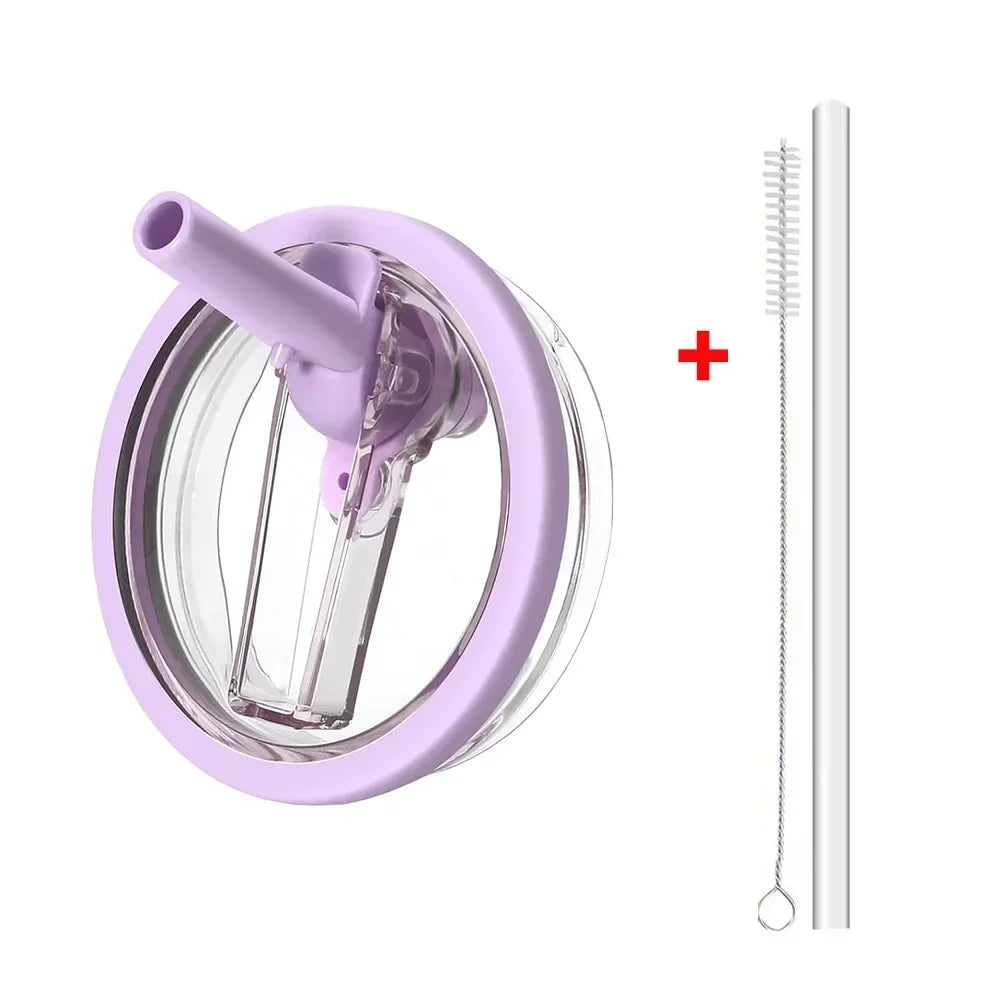 40oz Flip Straw Leak-Proof Lid – Replacement Tumbler Cover Compatible with Stanley Cup