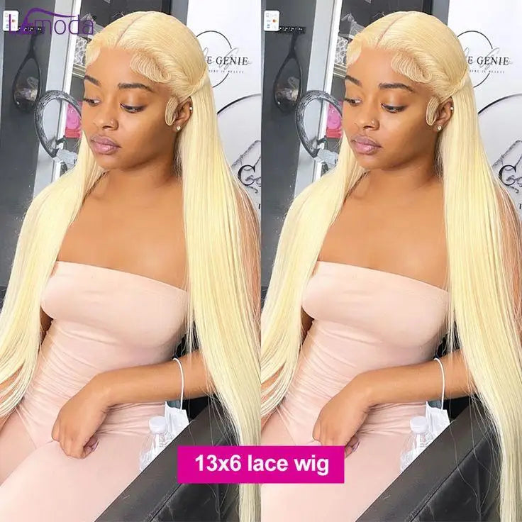 250% Density 613 Blonde Straight HD Lace Front Wig 13x6 Transparent Lace Brazilian Human Hair