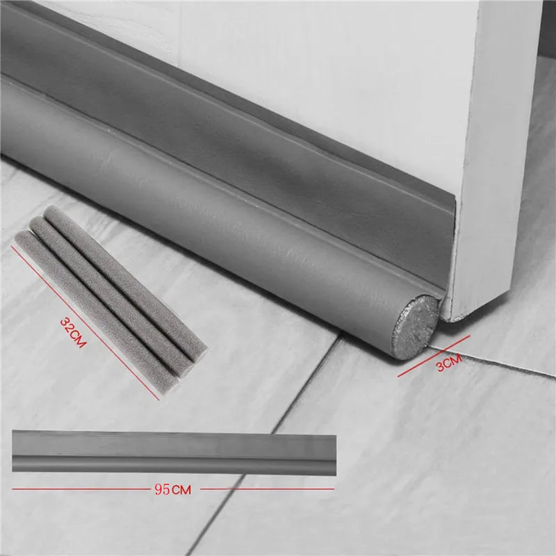 Adjustable Door Bottom Seal Strip | PU Leather Weather Blocker & Draft Stopper – Anti-Cold Gap Protector
