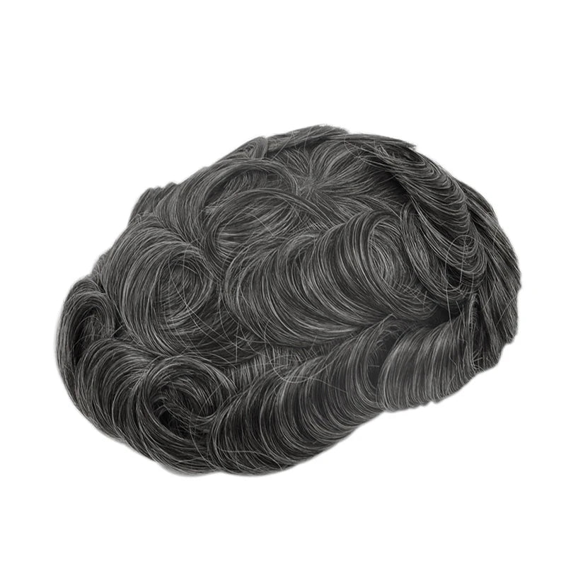 Topunique Full Swiss Lace Men's Toupee | 90% Light Density Hair System for Men