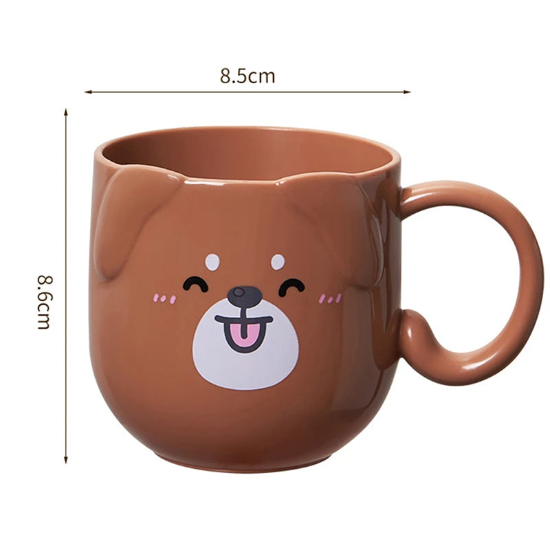 Cute Cat Mouthwash & Toothbrush Cup – Cartoon Plastic Mug for Home & Travel