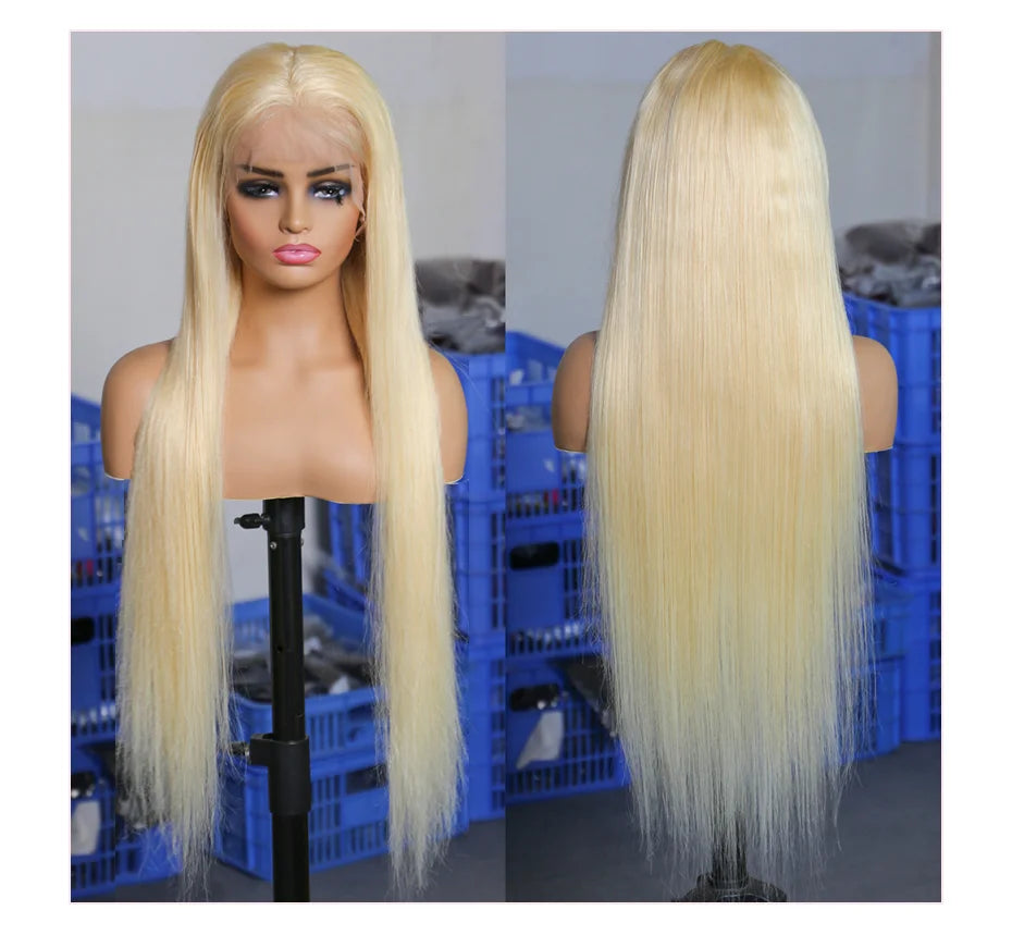 HD Transparent 613 Blonde 13x4 / 13x6 / 360 Lace Front Human Hair Wig – Bone Straight, Pre-Plucked, High Density