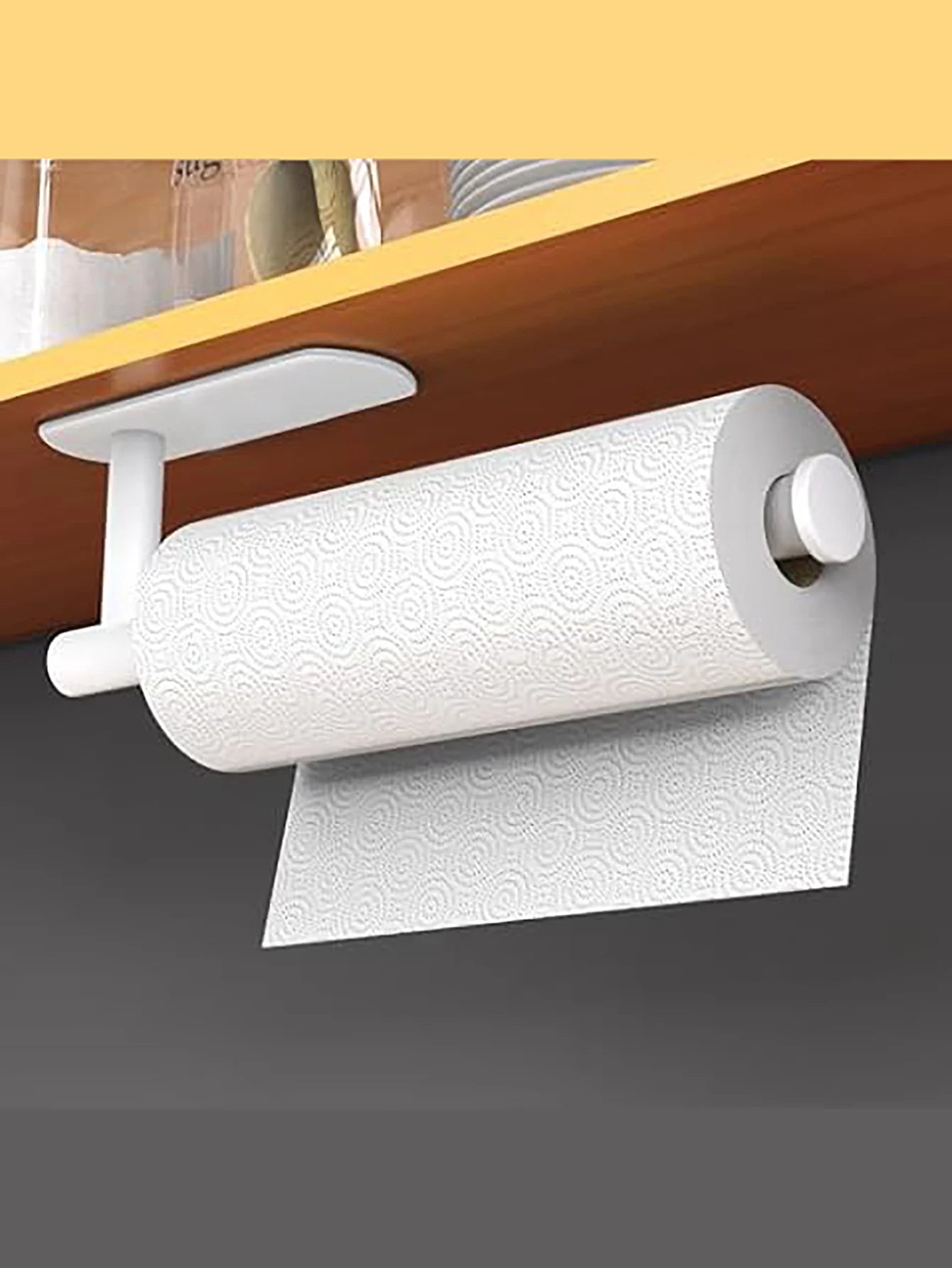 Adhesive Paper Towel Holder – Wall & Cabinet Mount Kitchen Tissue Rack for Home & Bathroom