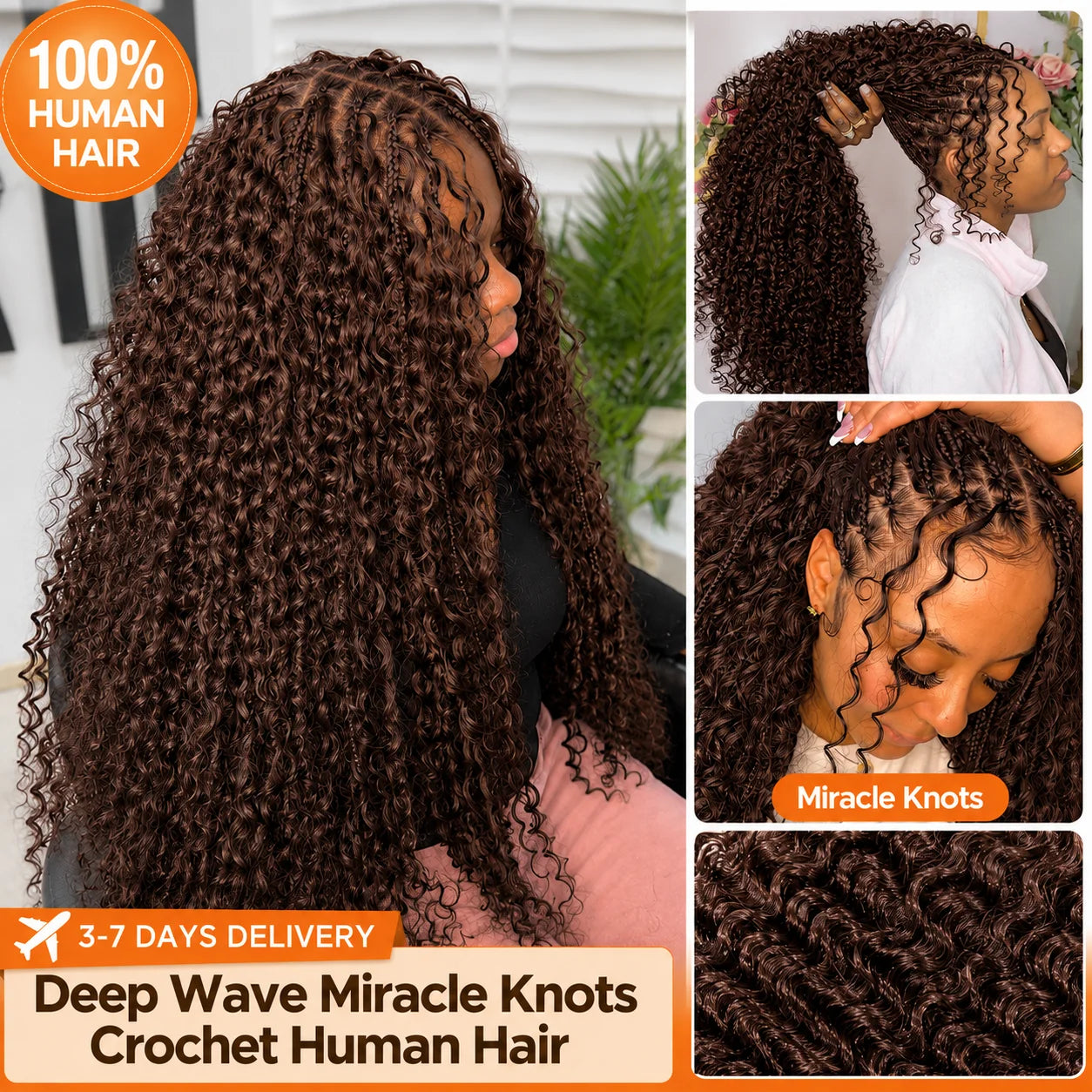 Burmese Curly Crochet Hair Extensions – Knotless Pre-Separated Human Hair