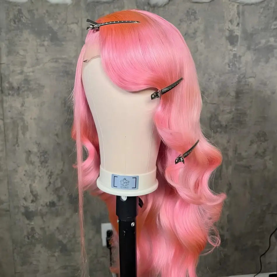 Pink Body Wave 13x6 HD Lace Front Human Hair Wig 30 Inch – 250% Density Brazilian Remy Hair
