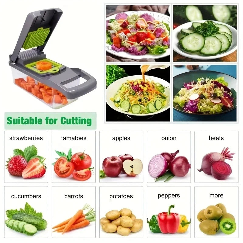 14-in-1 Multifunctional Vegetable Chopper – Slicer, Dicer & Grater | Kitchen Tool