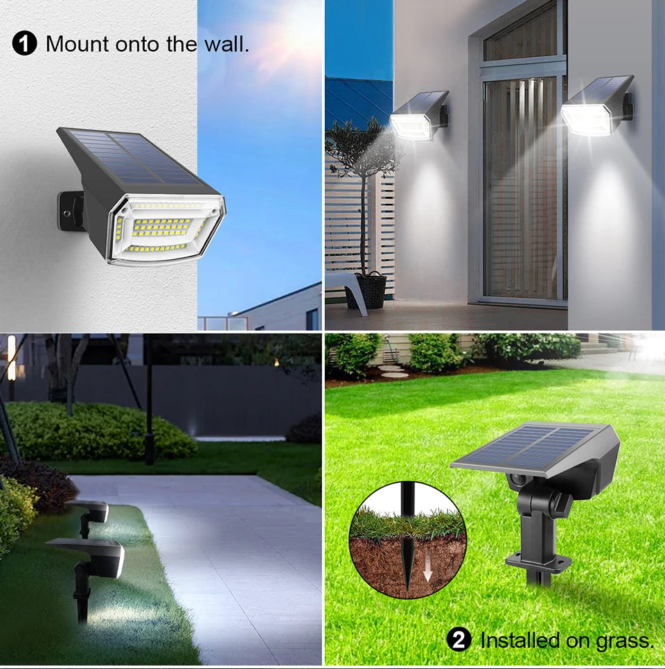 1200mAh Solar Floodlight – Waterproof LED Garden Spotlight with Long Battery Life