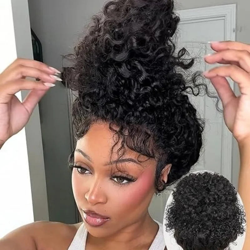 Frolo 360 Full Lace Invisible Drawstring Deep Wave Curly Human Hair Wig (13x4 HD Lace, 220 Density, Brazilian Remy)