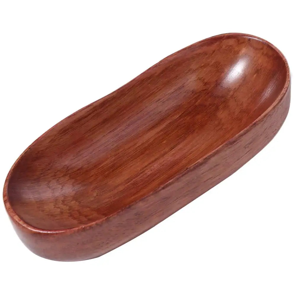 Creative Wooden Oval Salad Bowl – Japanese Boat Style Serving Tray