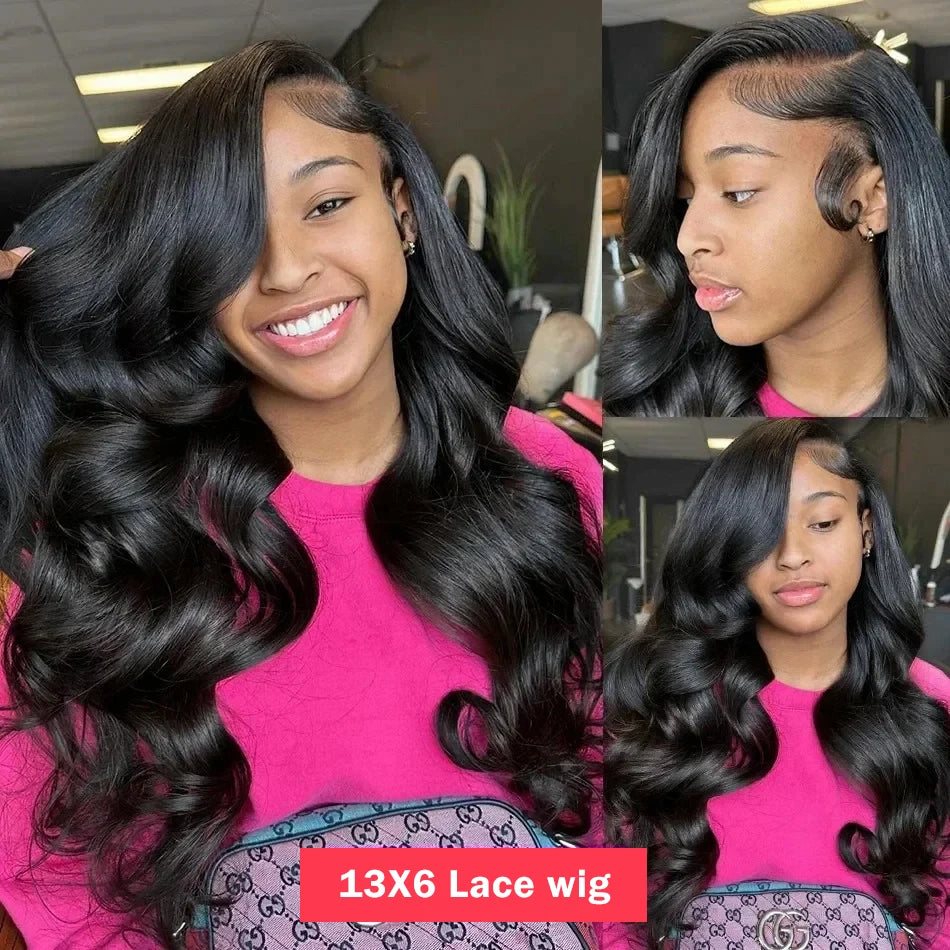 Le mythe Brazilian Remy Body Wave 13x6 HD Lace Front Wig (30–40 Inch, Transparent Swiss Lace, Pre-Plucked)