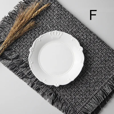 White Embossed Porcelain Plate – 6-Inch Round Ceramic Serving Dish for Weddings, Parties & Elegant Buffet Displays