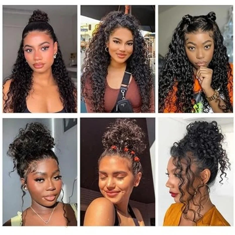 Frolo 360 Full Lace Invisible Drawstring Deep Wave Curly Human Hair Wig (13x4 HD Lace, 220 Density, Brazilian Remy)