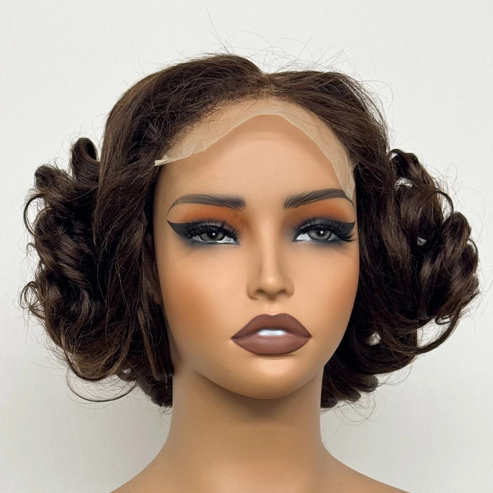 250% Density 5x5 Lace Closure Short Loose Bouncy Wig – 100% Virgin Vietnamese Human Hair (4–16 inch)