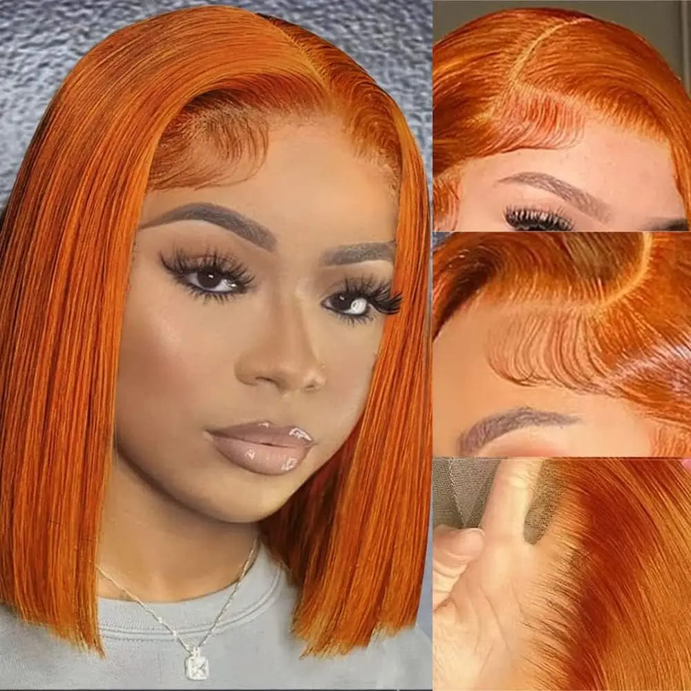 Bone Straight Bob 13x4 Lace Frontal Human Hair Wig – Chocolate Brown #4 Short Bob