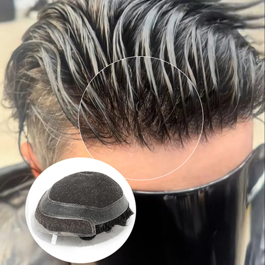 Men's Human Hair Toupee – Hollywood Skin & Lace Base, 6x8 / 7x9 / 8x10