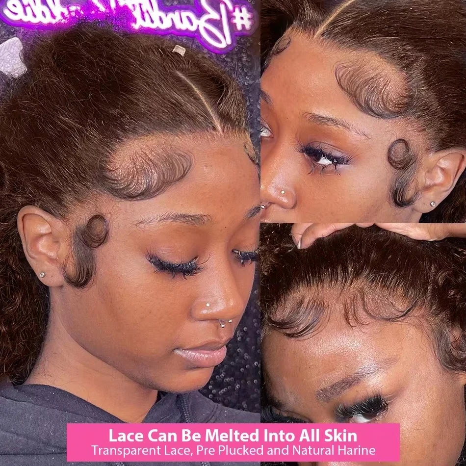 Chocolate Brown Curly HD Lace Front Wig (13x4 / 13x6) – Brazilian Remy Human Hair