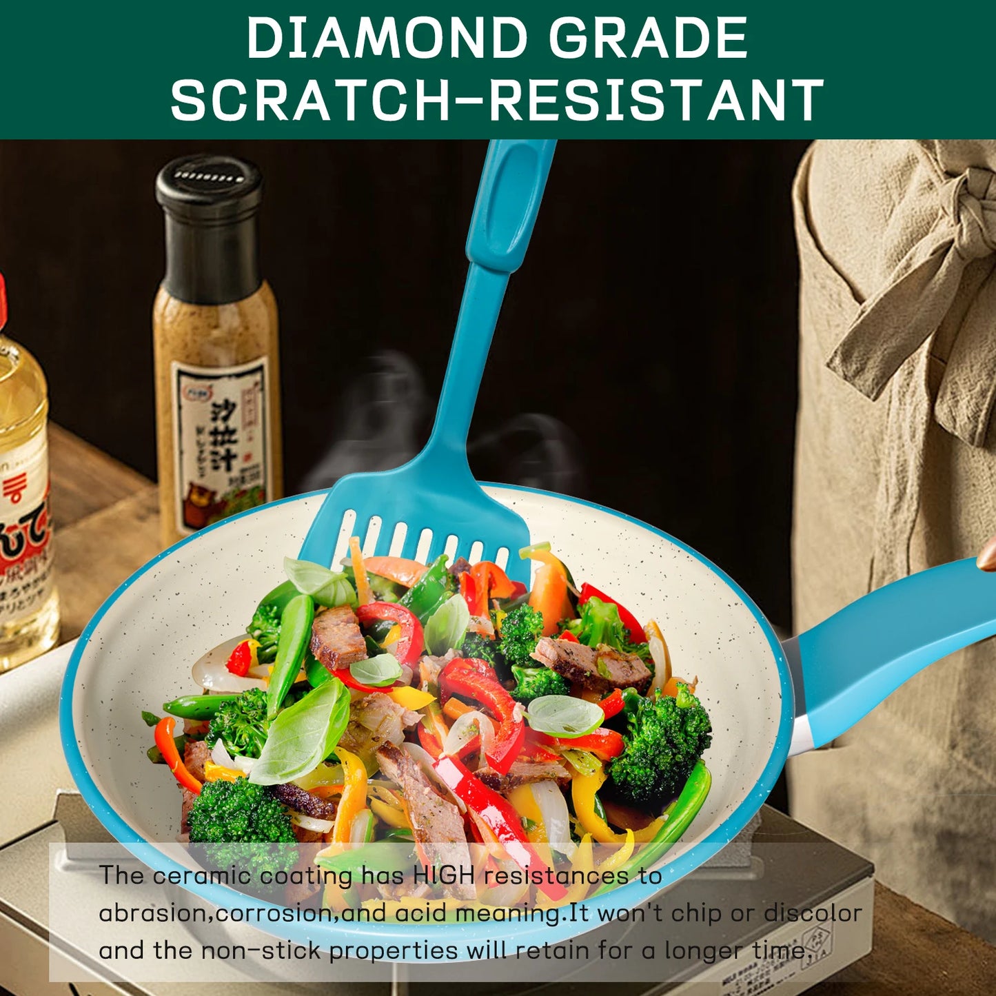 13-Piece Luxury Non-Stick Cookware Set – Frying Pan, Casserole, Wok & Skillet | WowPopMall