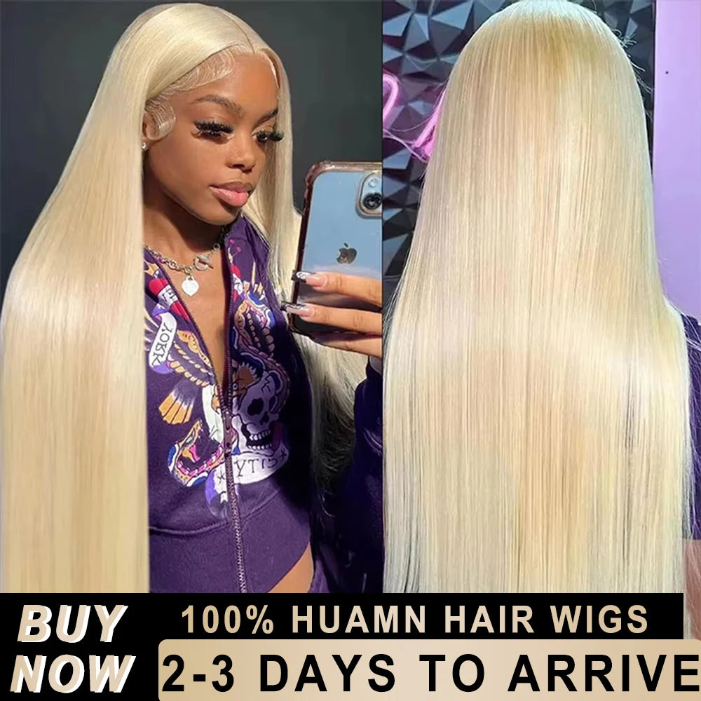 613 Blonde HD Transparent Lace Front Wig (13x6) 40–44 Inch Straight Human Hair