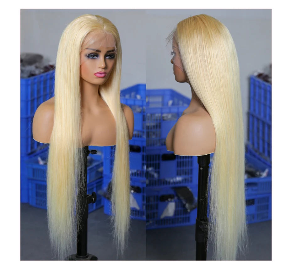HD Transparent 613 Blonde 13x4 / 13x6 / 360 Lace Front Human Hair Wig – Bone Straight, Pre-Plucked, High Density