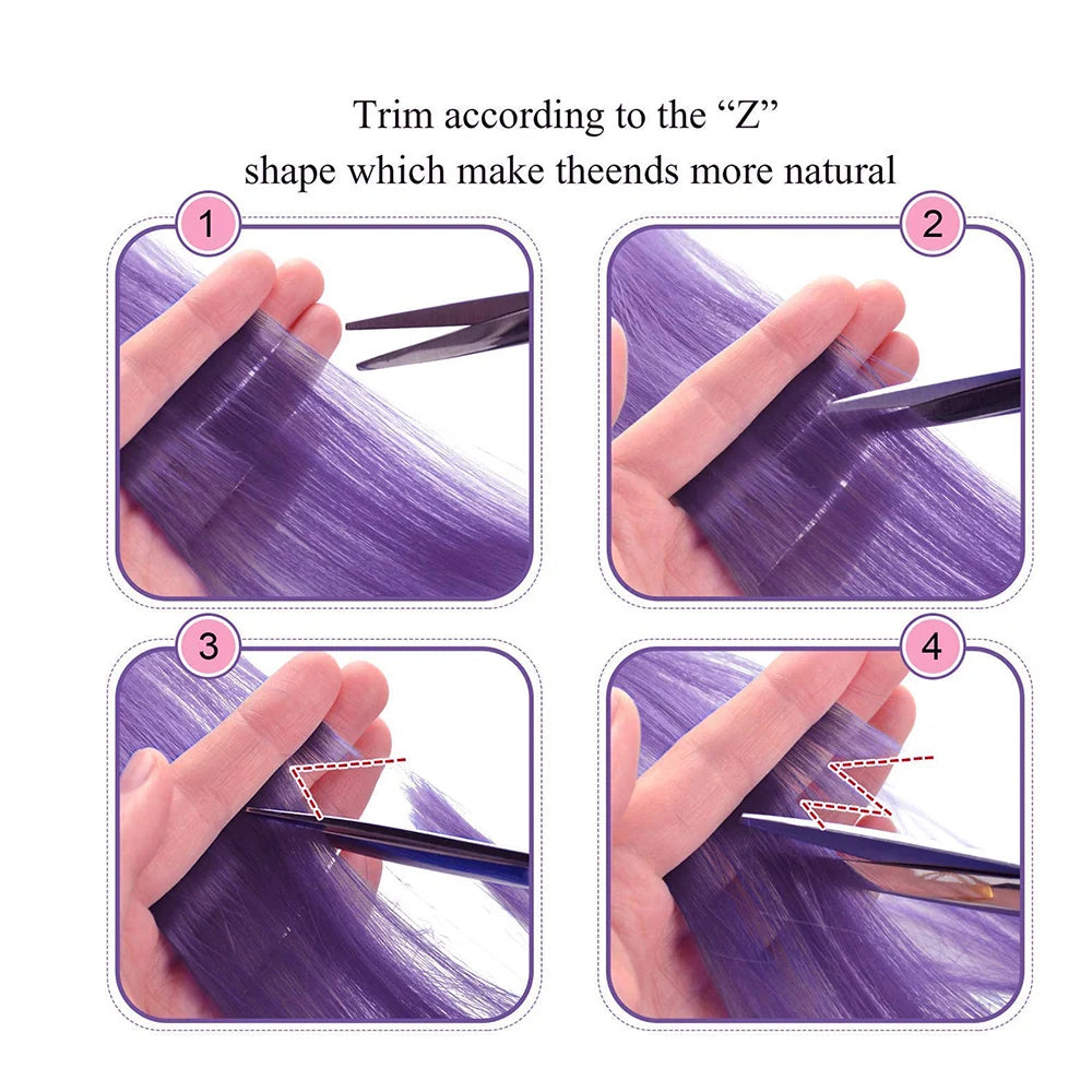 Colored Party Highlight Clip-In Hair Extensions | Synthetic Straight | 6pcs 70g | 22 Inch | Multi-Color