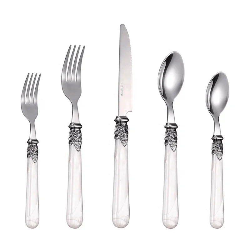 2025 Stainless Steel Flatware Set – Modern Spoon, Fork & Knife Dinnerware for Wedding & Home