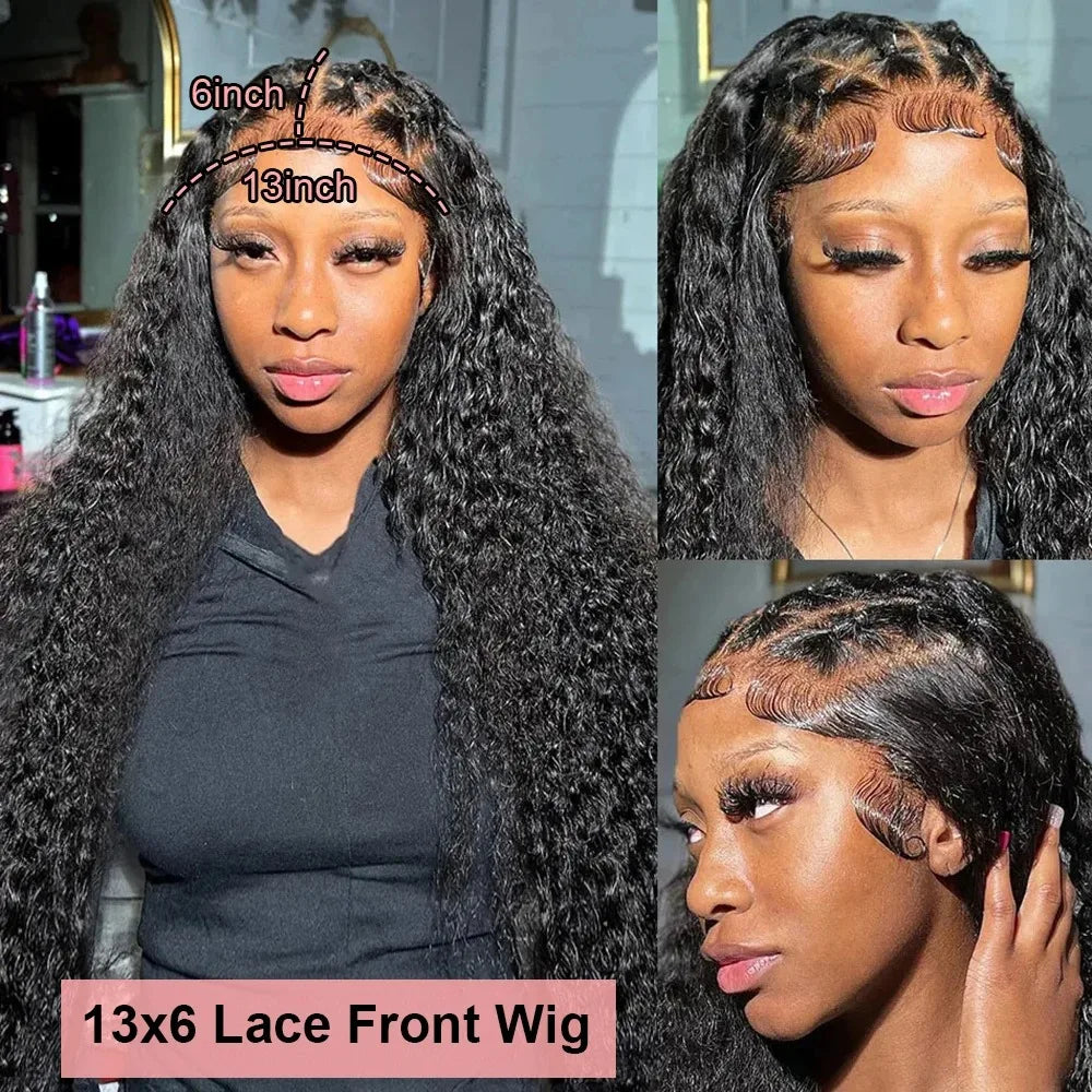 HD 13x6 Lace Front Deep Wave Human Hair Wig – Glueless, Pre-Plucked, 40 Inch