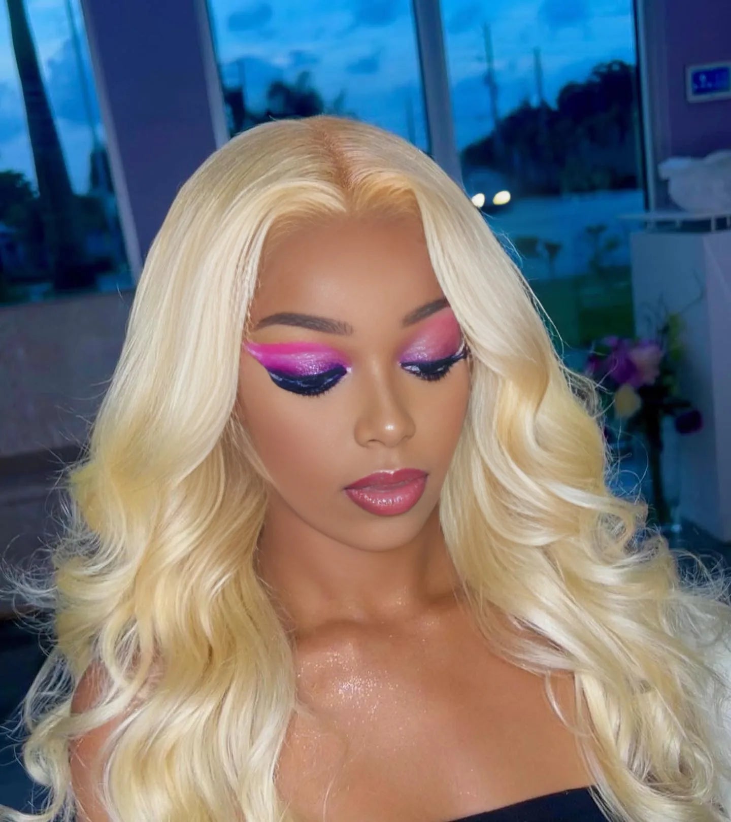 613 Gold Blonde 13x6 HD Transparent Lace Front Wig – 220 Density Body Wave, 30 Inch (Brazilian Remy Human Hair)