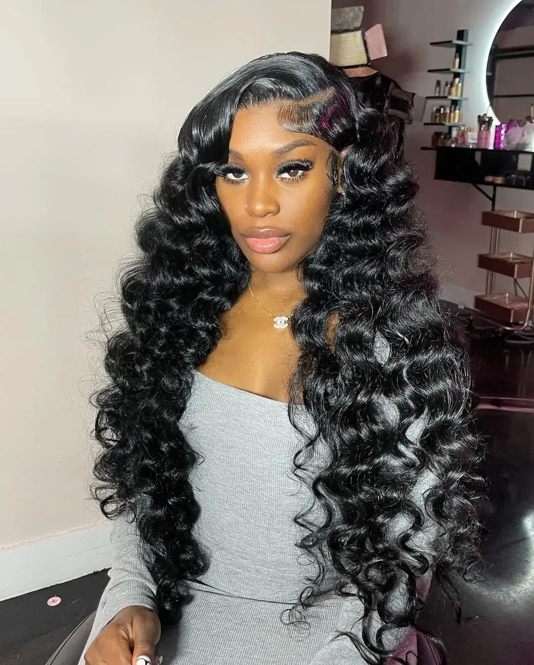 HD 13x6 Lace Front Loose Deep Wave Human Hair Wig – Glueless, 200% Density, 40"