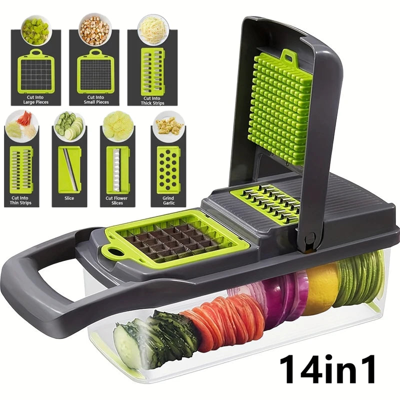 14-in-1 Multifunctional Vegetable Chopper – Slicer, Dicer & Grater | Kitchen Tool