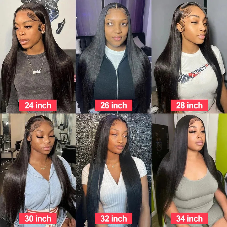 Bone Straight HD Lace Frontal Human Hair Wig 13x6 / 13x4 (30–40 Inch)