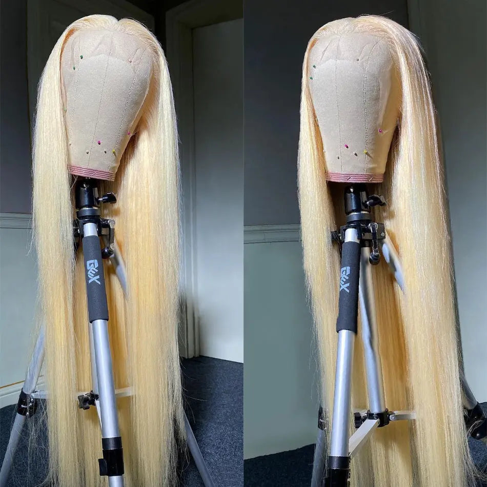613 Blonde 13×6 HD Transparent Lace Frontal Human Hair Wig – Premium Straight Brazilian Remy