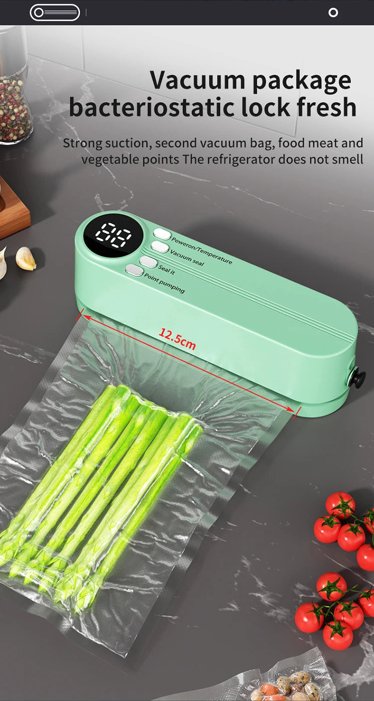 Mini Portable Vacuum Sealer – USB Rechargeable Wireless Food Saver for Dry & Moist Preservation Bags