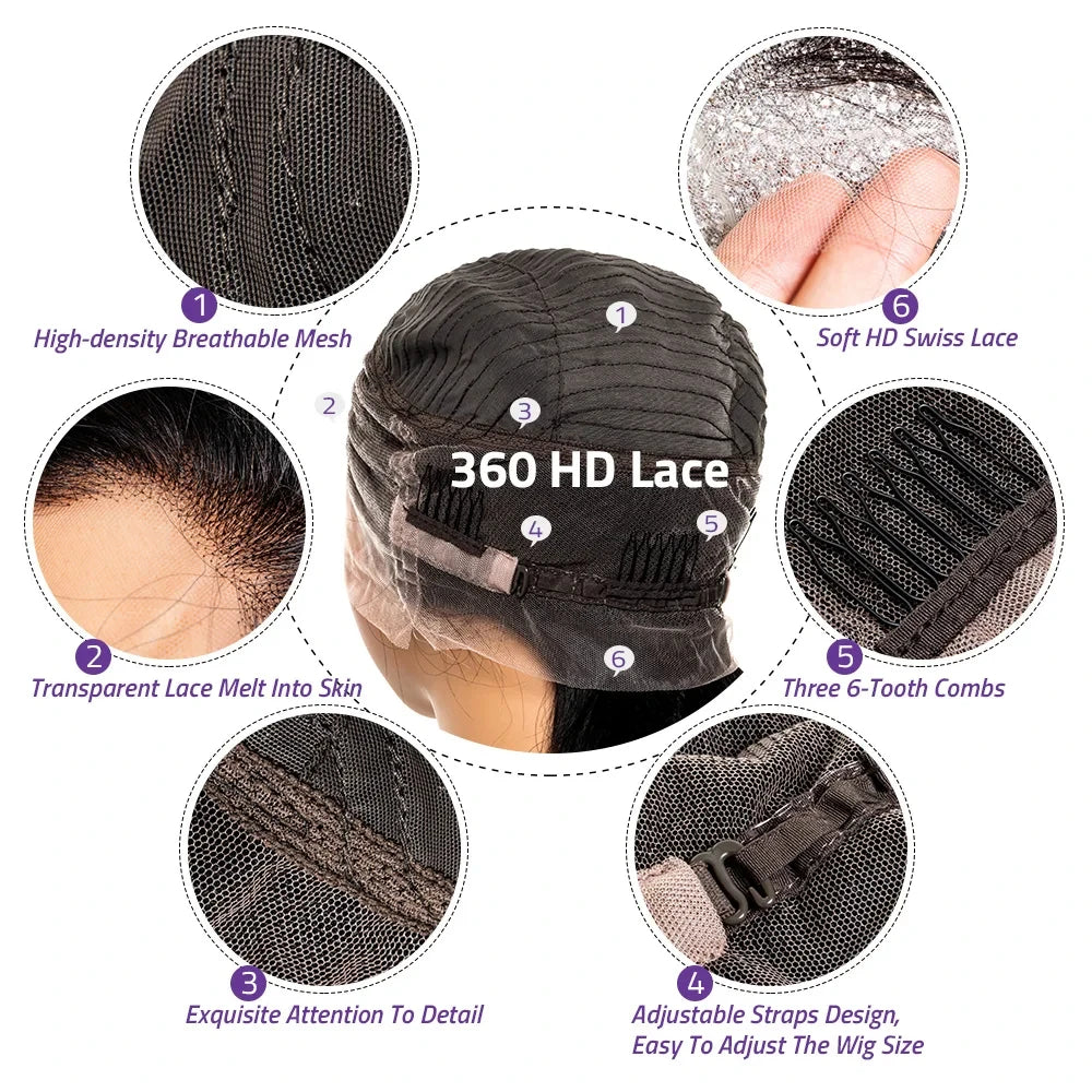 38 Inch Deep Wave 13x6 Lace Front Human Hair Wig (5x5 Closure, 360 Lace, 200% Density, Brazilian Remy)