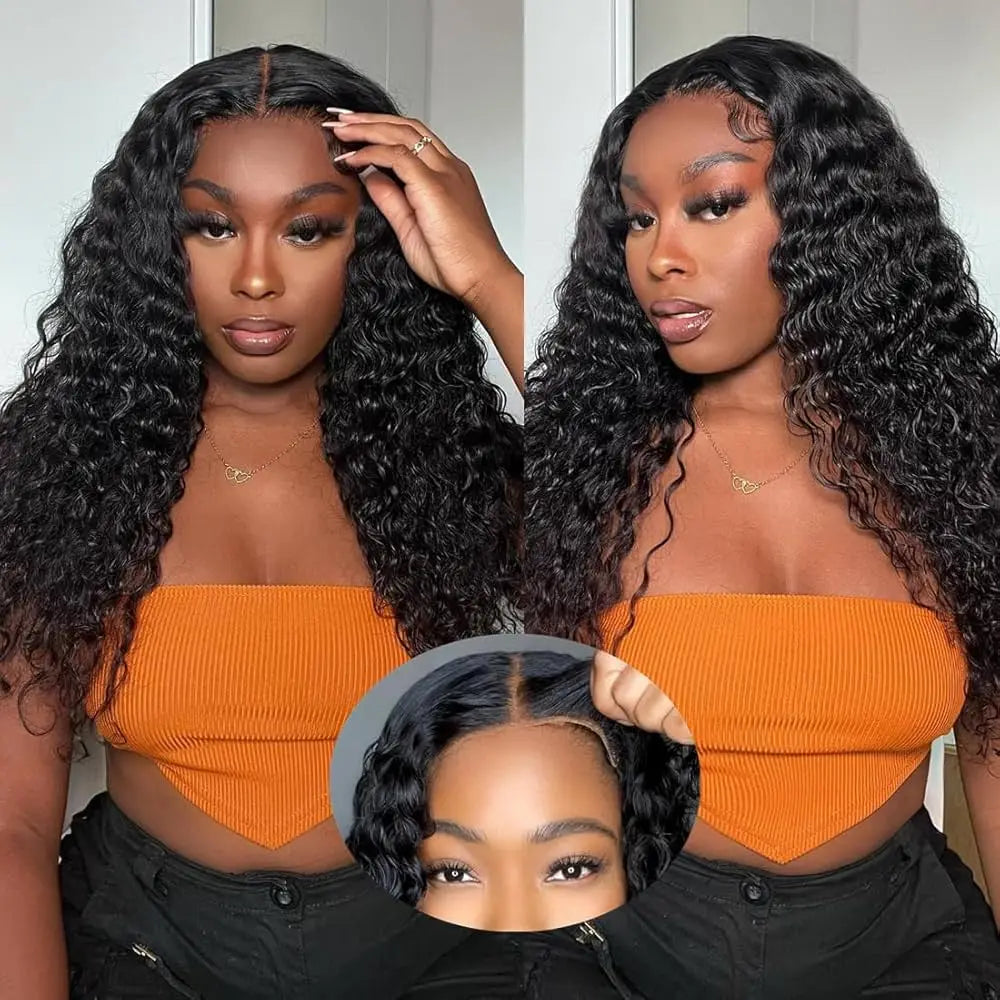 Chocolate Brown Deep Wave 5x5 Glueless Human Hair Wig | Ready to Wear | WowPopMall Hair