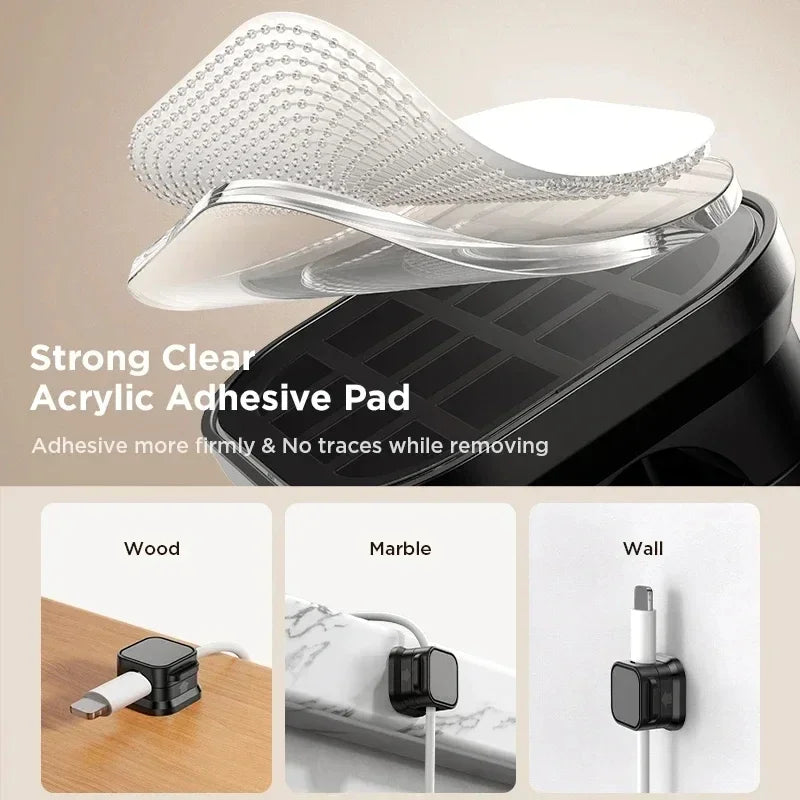 Magnetic Cable Organizer – Adhesive Wire Clip Holder for Home & Office Desk Management