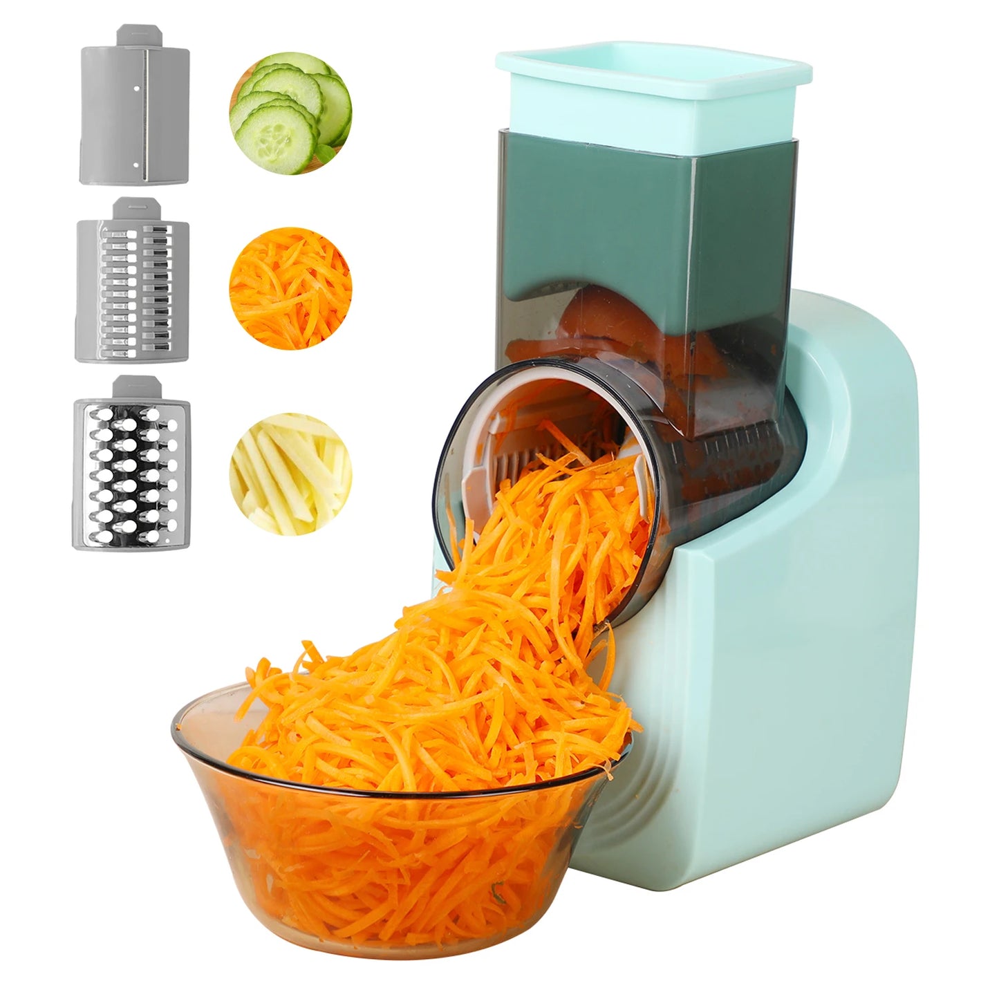 Electric Cheese & Vegetable Grater – 5-in-1 Slicer, Shredder & Food Processor