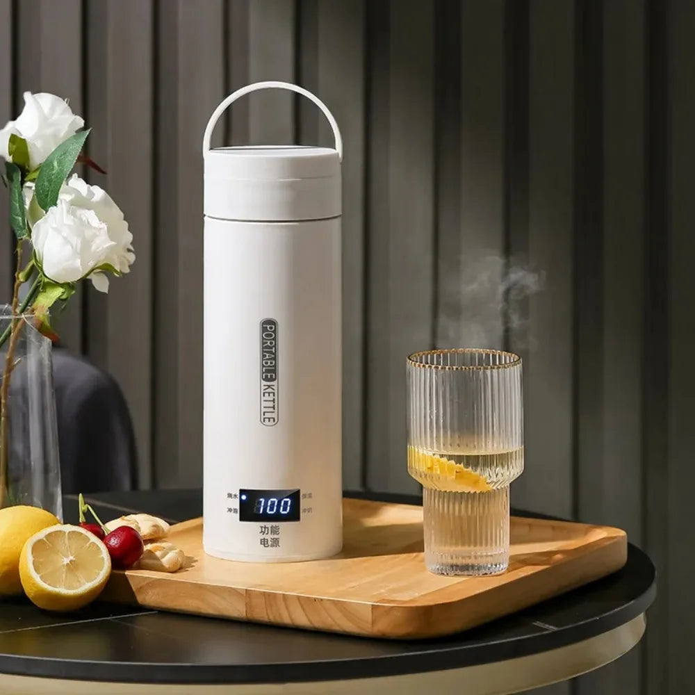 500ML Electric Kettle – Portable Tea & Coffee Travel Bottle with LED Display