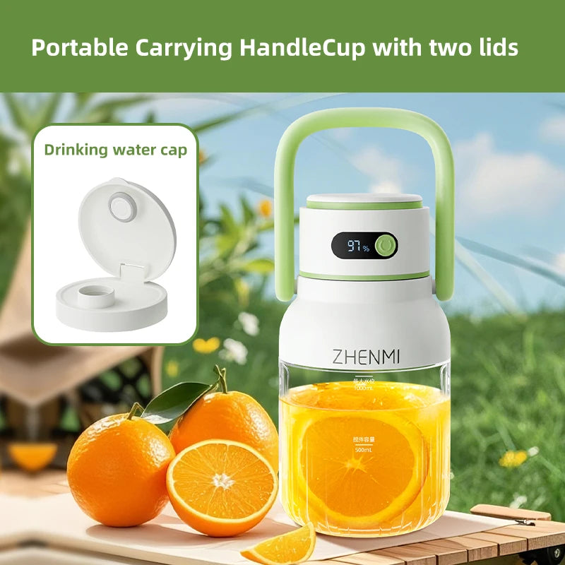 Portable Juicer 33oz – USB-C Rechargeable Fruit & Vegetable Juice Maker, Easy to Clean