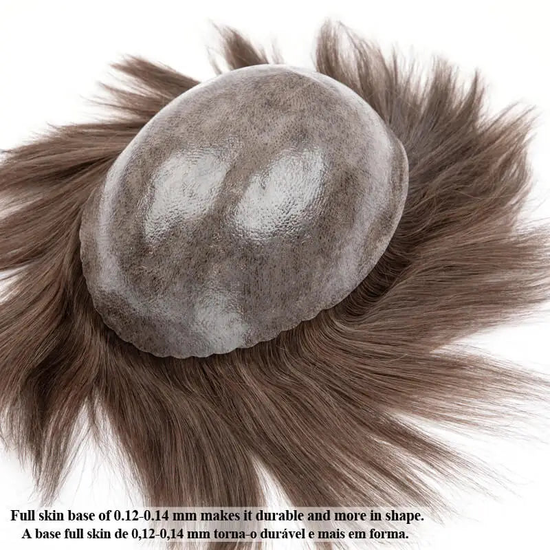 EHairc Injection Skin Toupee for Men | 0.12-0.14mm PU Base | Indian Remy Hair System
