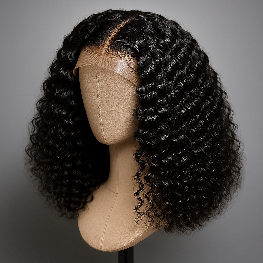 Kinky Curly Bob Wig – 13x4 HD Lace, Glueless, Pre-Plucked, Beginner Friendly