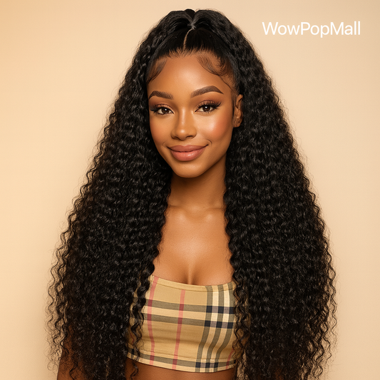 40 & 46 Inch Water Wave Deep Wave Lace Front Wig – 13x6 HD Lace, 7x5 Glueless, 300% Density