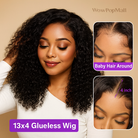 14 Inch Deep Water Wave Curly Bob Lace Front Wig – 13x6 HD, 7x5 Glueless, 250% Density
