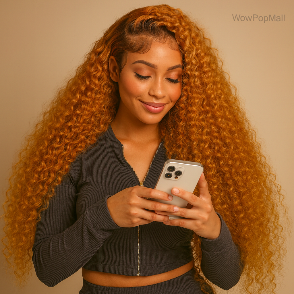 36 Inch Orange Ginger Deep Wave Lace Front Human Hair Wig – 13x4 / 13x6 HD Transparent