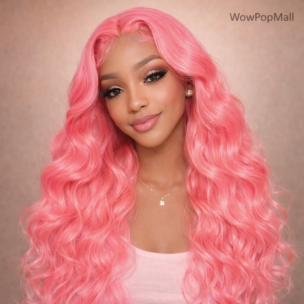 Pink Body Wave HD Lace Front Human Hair Wig (13x4 / 13x6, Pre-Plucked, 30–40”)
