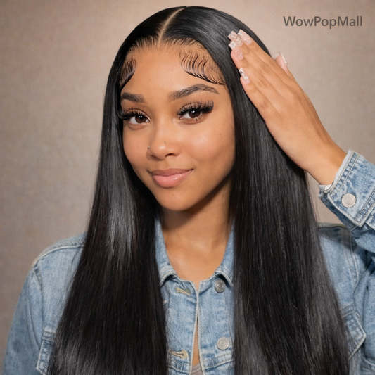 40 Inch Straight Glueless HD Lace Front Human Hair Wig (13x6 / 13x4) – 250% Density Natural Black