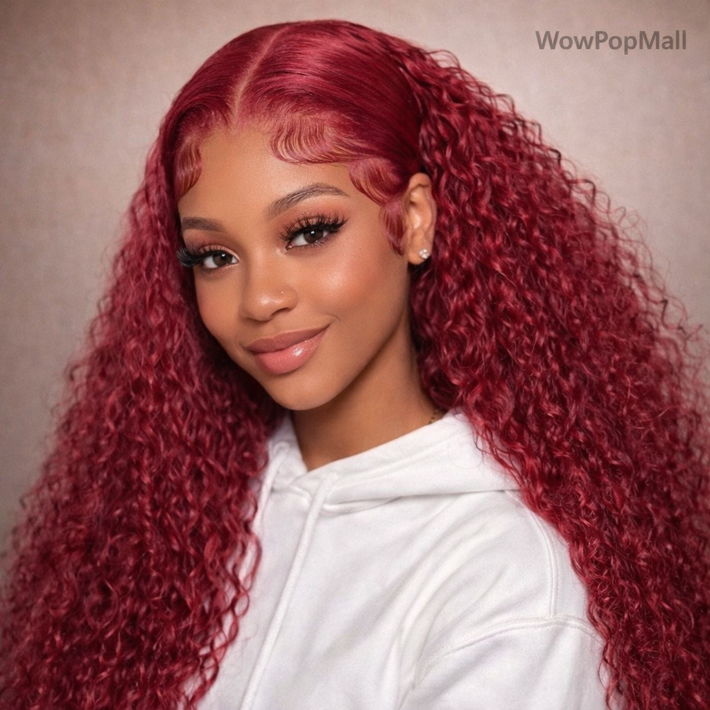 99J Burgundy Deep Curly 13x6 HD Lace Front Human Hair Wig