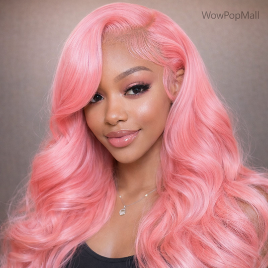 Pink Body Wave Human Hair Wig 13x6 HD Lace Frontal 40 Inch – 230% Density