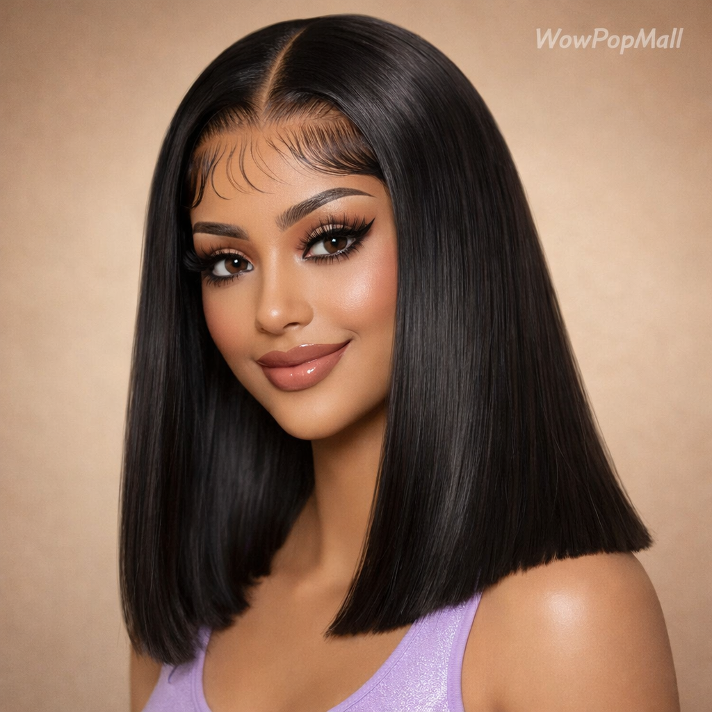 13x6 HD Lace Frontal Bone Straight Short Bob Glueless Wig (Pre-Cut 7x5 Closure)
